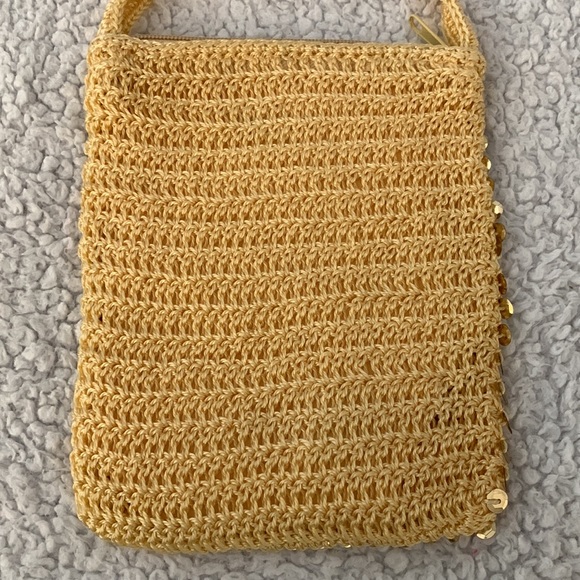 Gold Mini Crochet and Sequin Bag - Picture 7 of 15